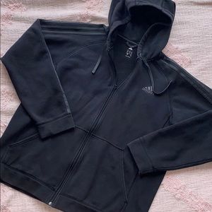 SOLD Black Zip Up Hoodie Sweatshirt Size Large